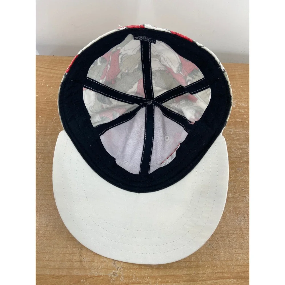 Run-DMC Fitted Hat S/M Red White Sneaker Print Flat Bill 2009 Anthill Trading